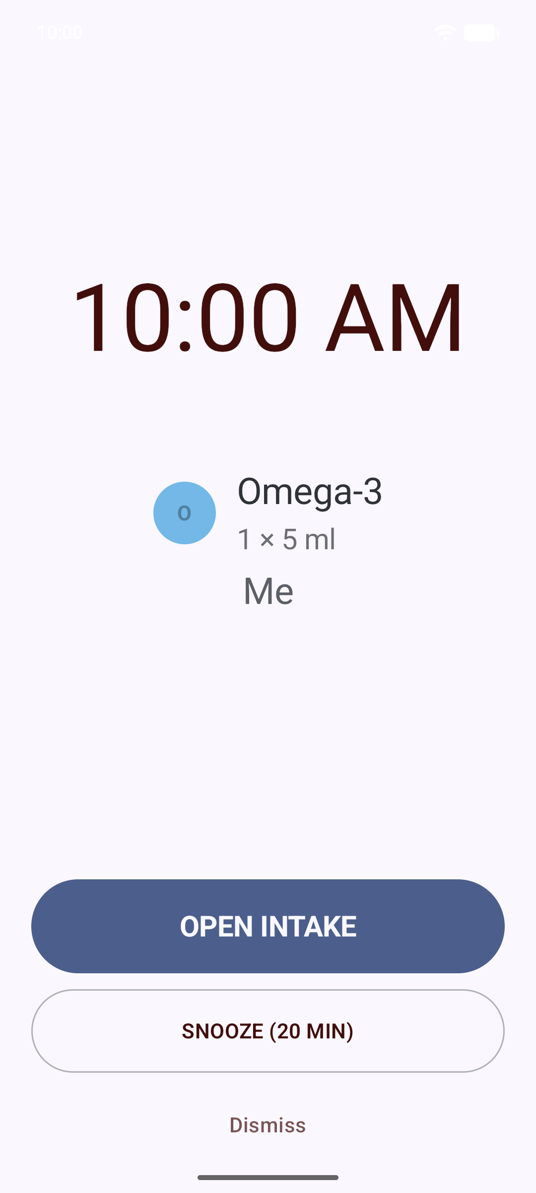 A full-screen alarm-style dose alert