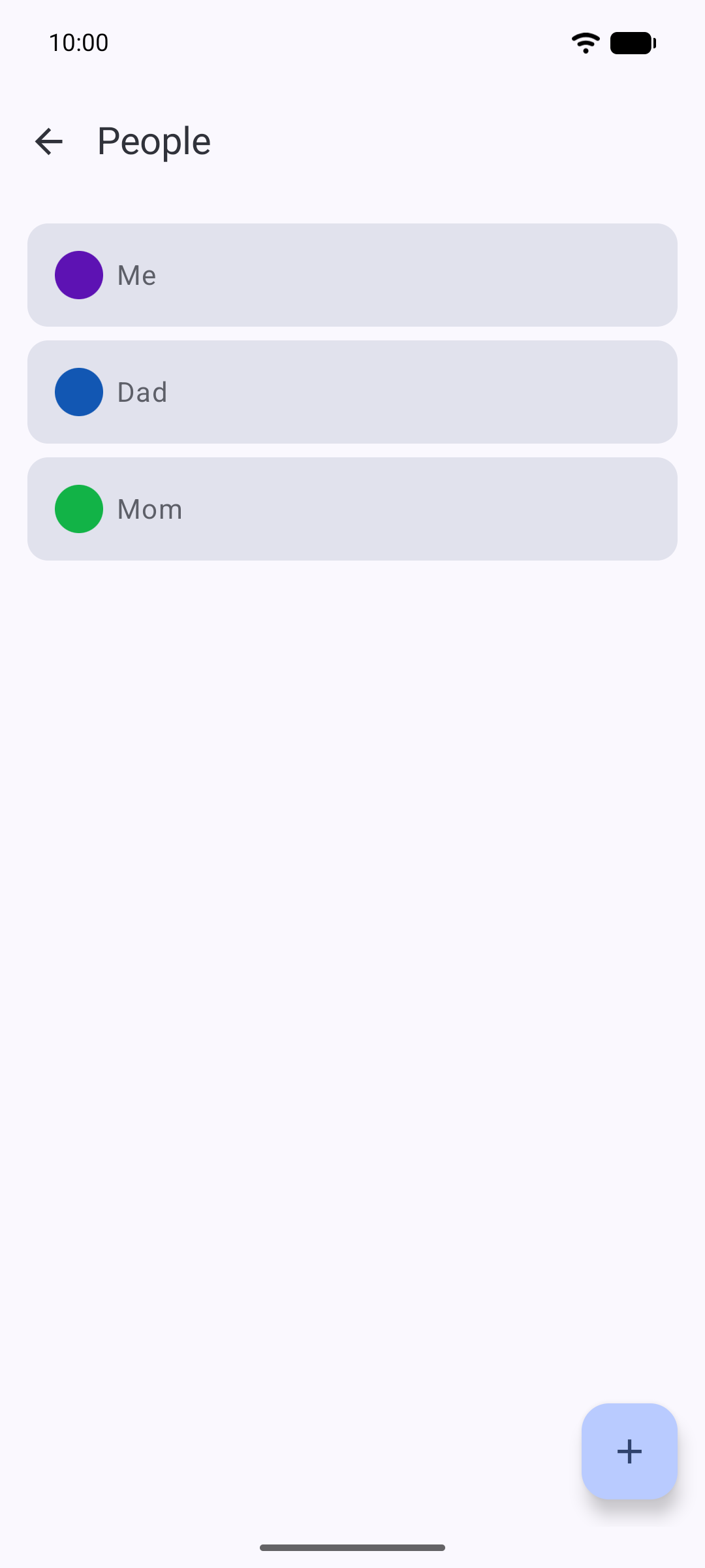 Separate medication schedules per person